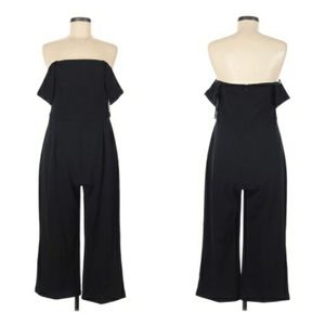 Marina Nordstrom Black Wide Leg Jumpsuit Open Back Boho Chic NEW